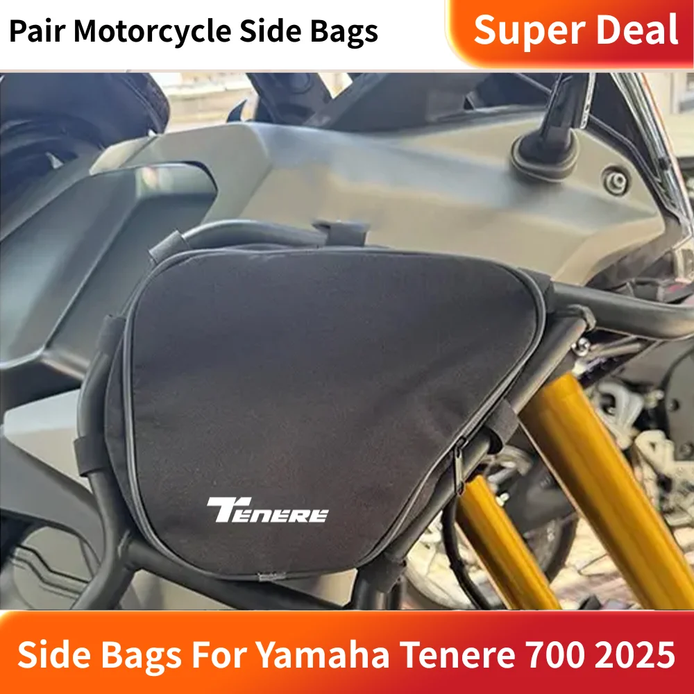 

For Yamaha Tenere 700 2025 Pair Motorcycle Side Bags Waterproof Cordura Fabric Quick Release for Original Crash Bars