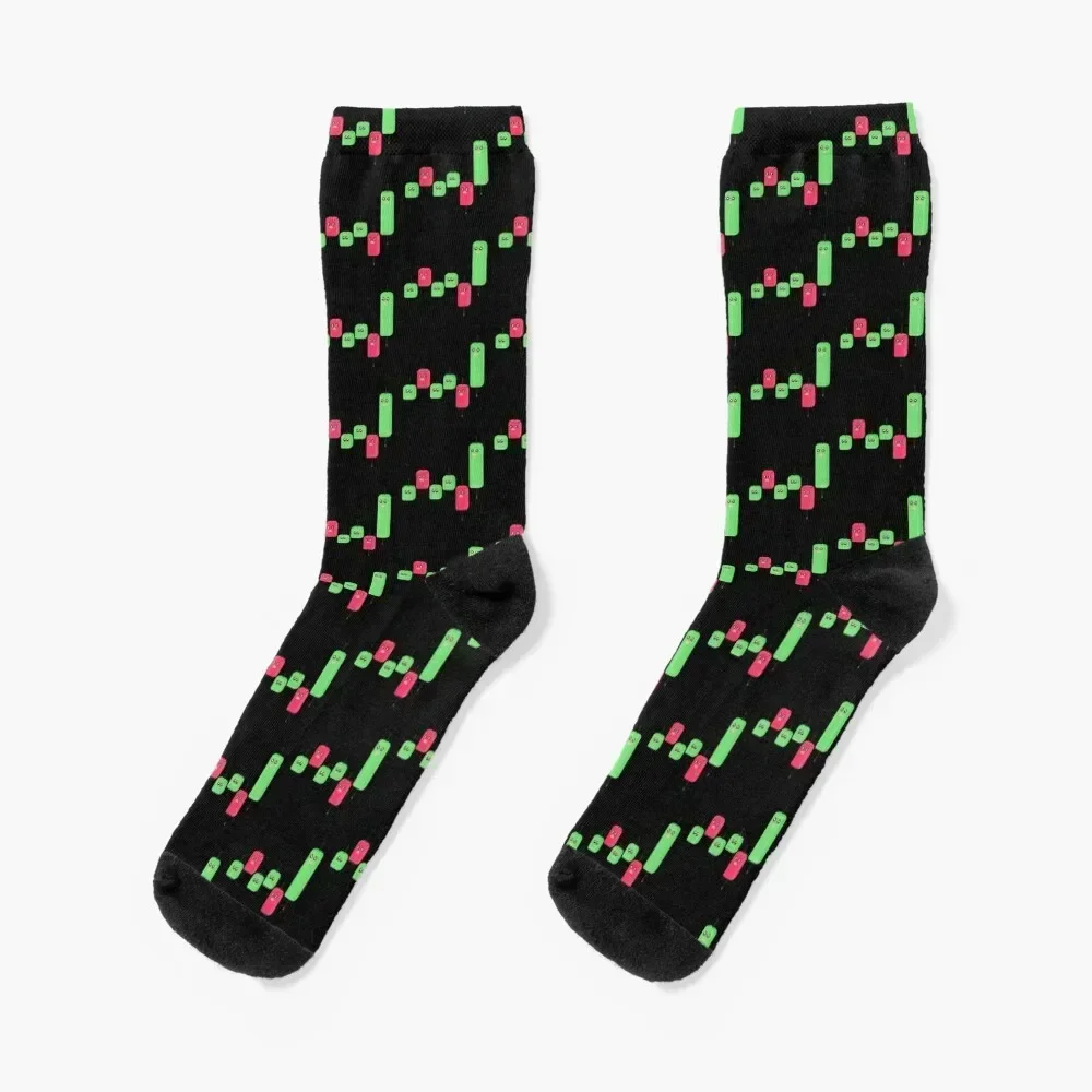 Cute stock market candle breakout Socks gifts anti-slip Socks Women's Men's