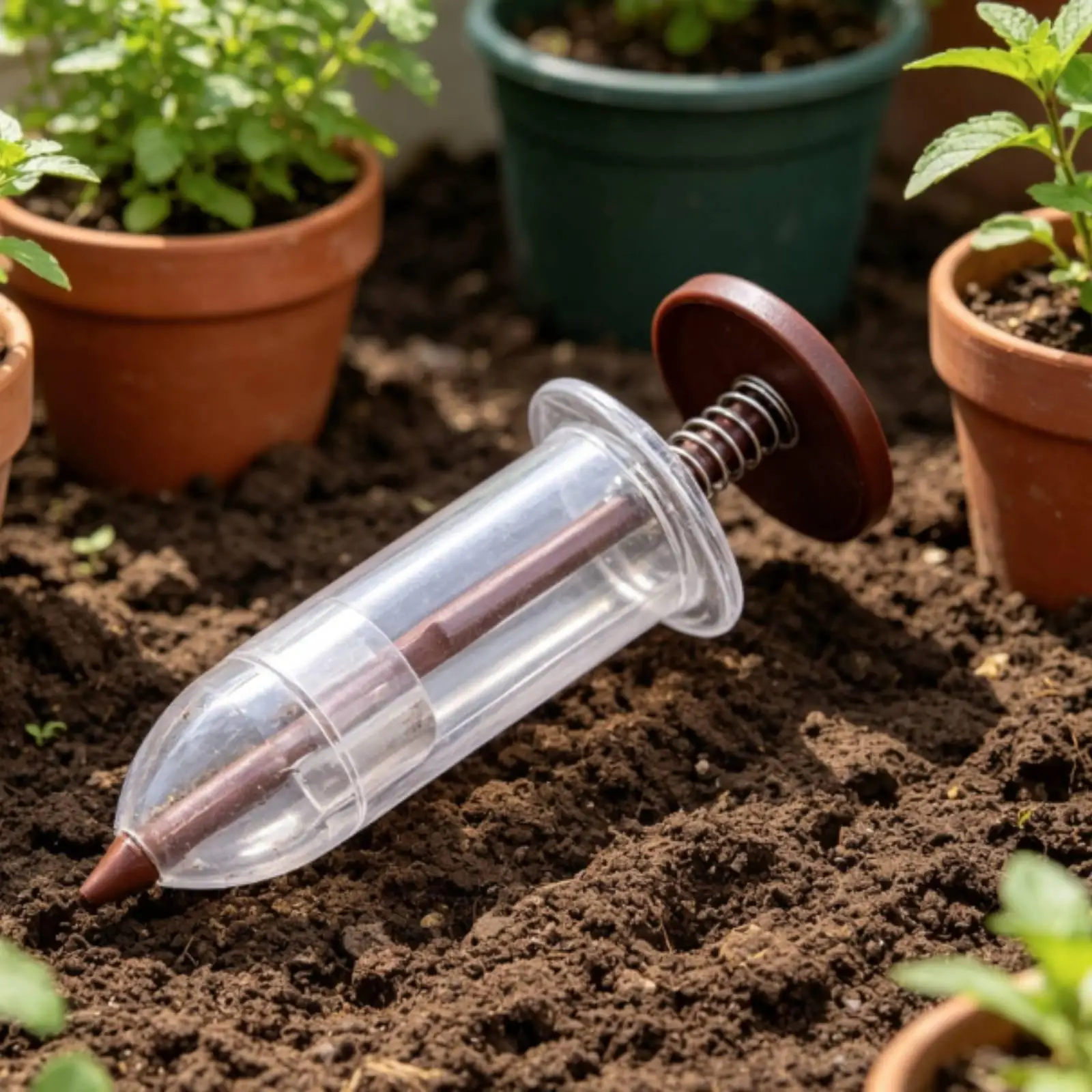 Handheld Sower Dispenser Portable Seeder for Home Gardeners, Beginners, Pots