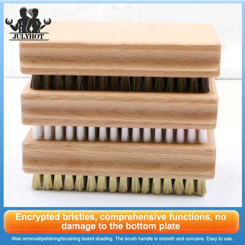 1PC Wooden Handle Brass/Nylon/Horsehair Ski Waxing Brush Snowboard Maintenance Tool Snow Wax Brush Ski Brush Ski Accessories