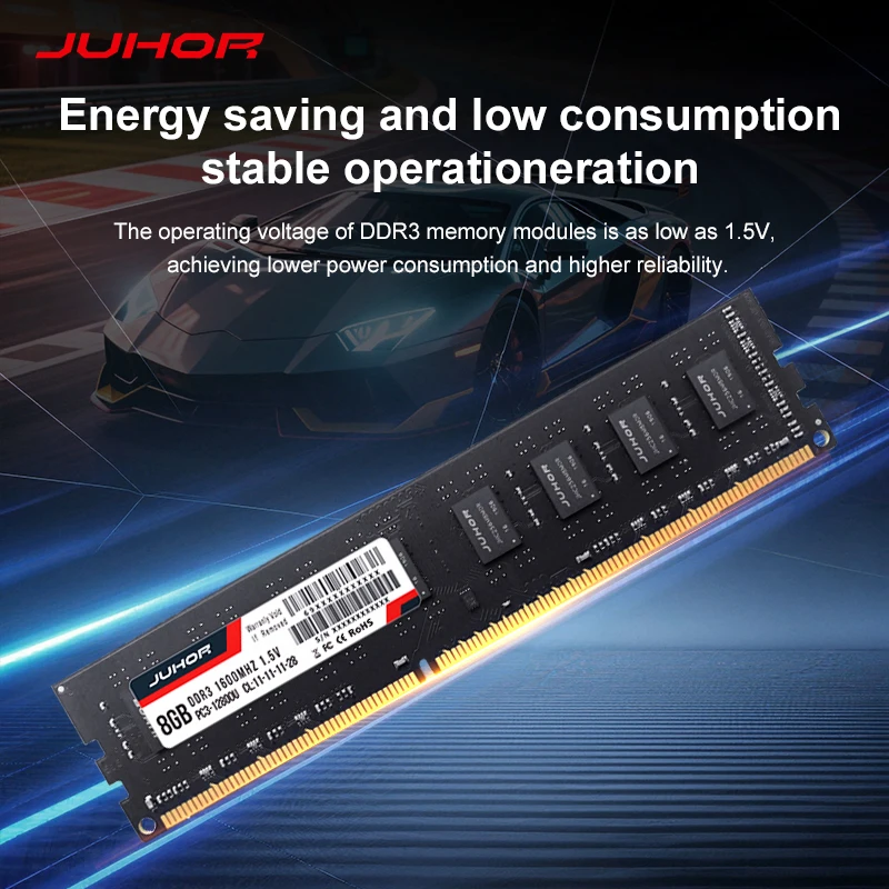 JUHOR Ram DDR3 8GB 1600MHz Desktop Memory Ram