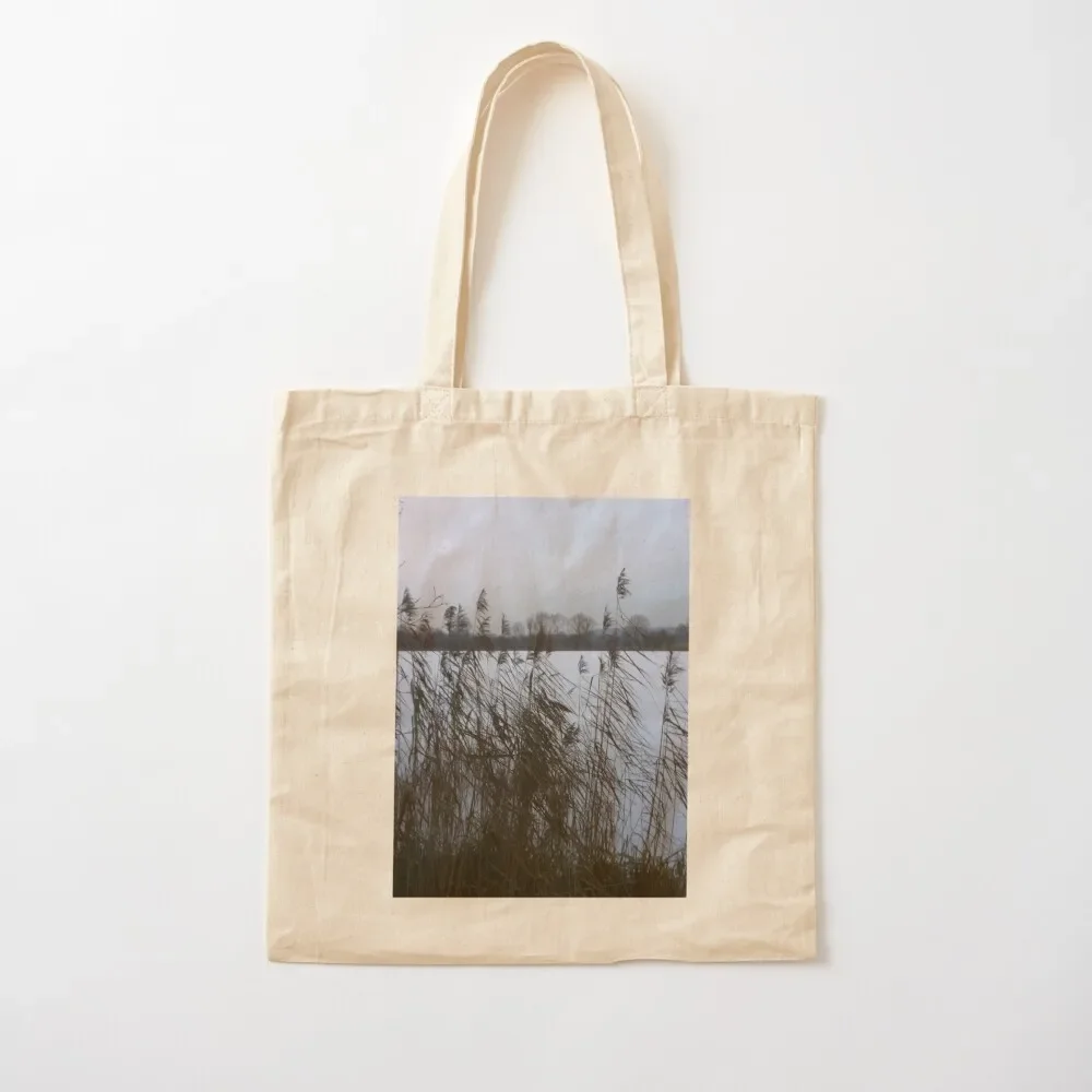 

Reeds by a frozen lake (vertical) Tote Bag shopping bag logo university shopper bag Canvas