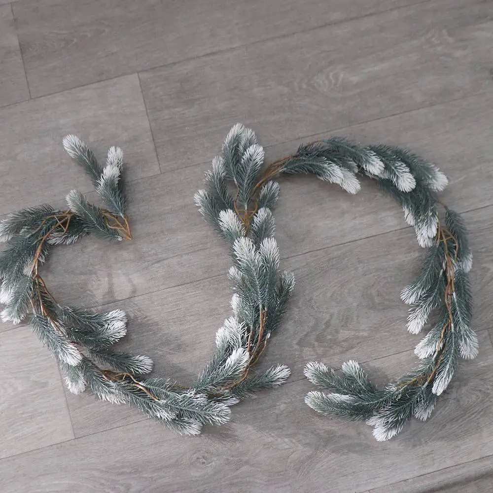 

2M Artificial Pine Garland Real Touch Seasonal Faux Greenery Garland Home Deco Plastic Winter Pine Garland Holiday