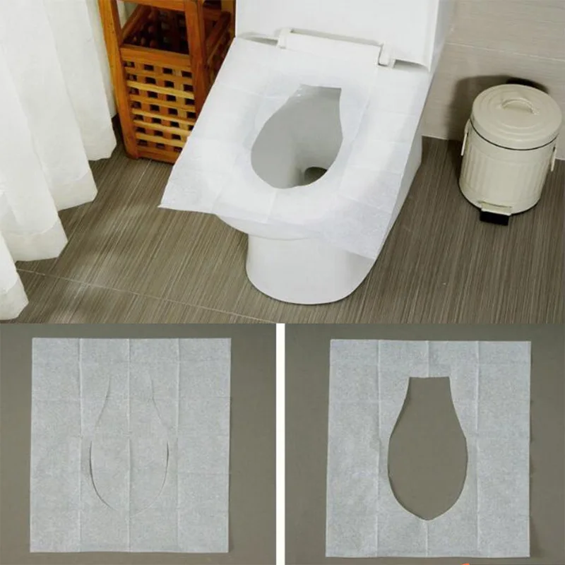 Disposable Toilet Seat Cover Paper Waterproof Soluble Water Type Travel Camping Hotel Portable WC Pads Bathroom Accessories