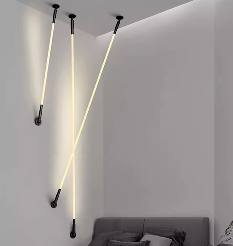 Modern Minimalist Linear Pendant Light Living Room Bedroom Dining Table Kitchen Chandelier Indoor Gloss Decoration  Designer