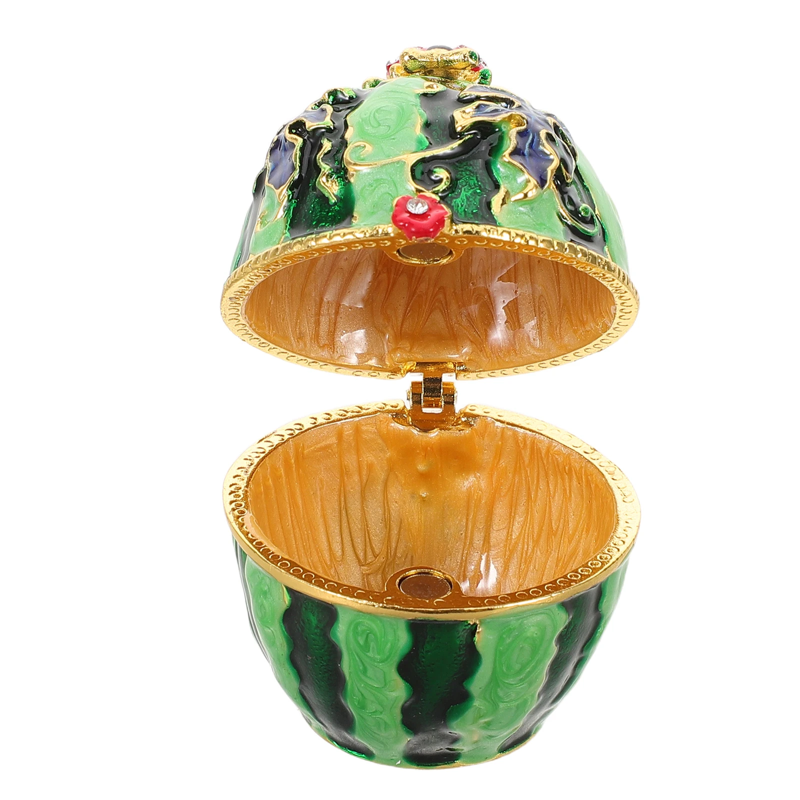 

Enamel Jewelry Box Watermelon Keepsake Case Metal Organizer Vintage Container for