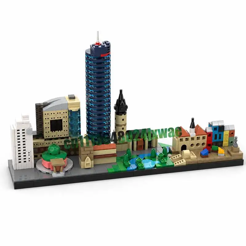 NEU 677-TEILIGES Jena Skyline MOC Stadt-Wahrzeichen Architekturmodell Individuelles Puzzle DIY Kreatives Montage-Lernspielzeug Geschenkkollektion