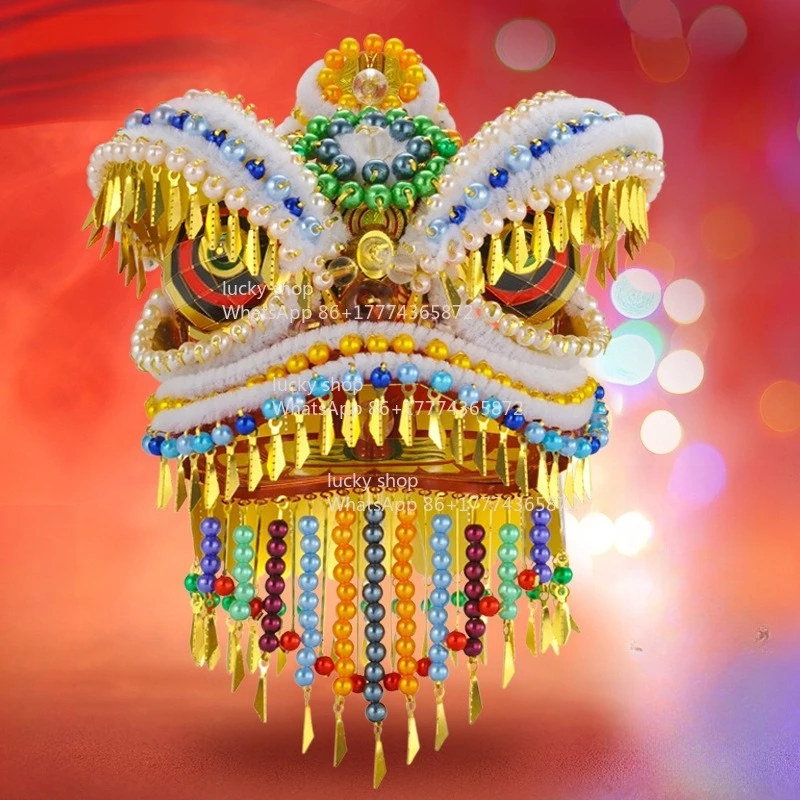 Dragon Lion Dance Metal Assembly Model, Traditional Awakening Lion Handcrafted Art Ornament, Creative Spring Festival Gift