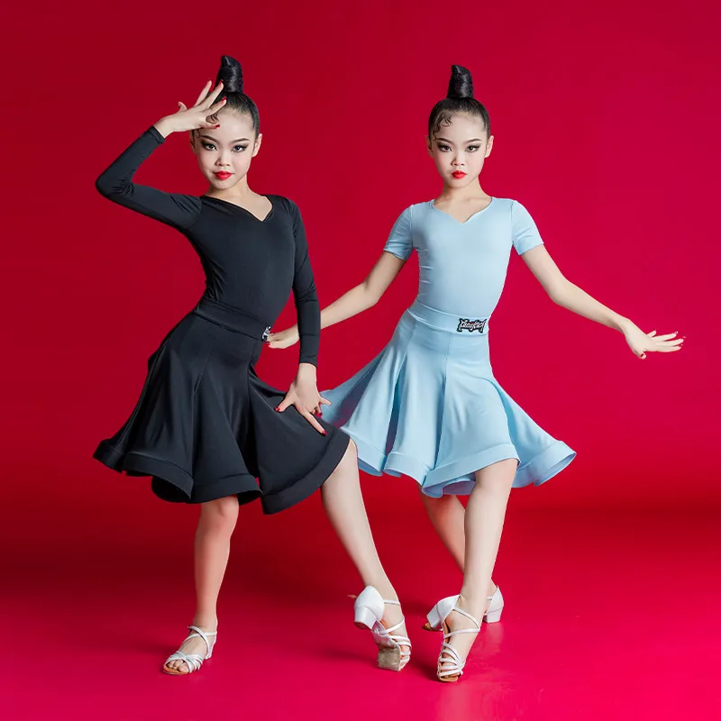 Children Latin Dance Costumes Professional Competition Examination Clothes Girls Spring Summer Dance Performance Wear