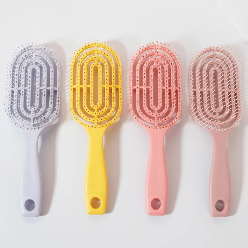 Cepillo de Masaje Ovalado Portátil de Calidad Profesional - Cepillo Elástico Hueco para Cabello Natural/Pelucas, Herramienta Ligera para Peinar y Cuidar el Cuero Cabelludo