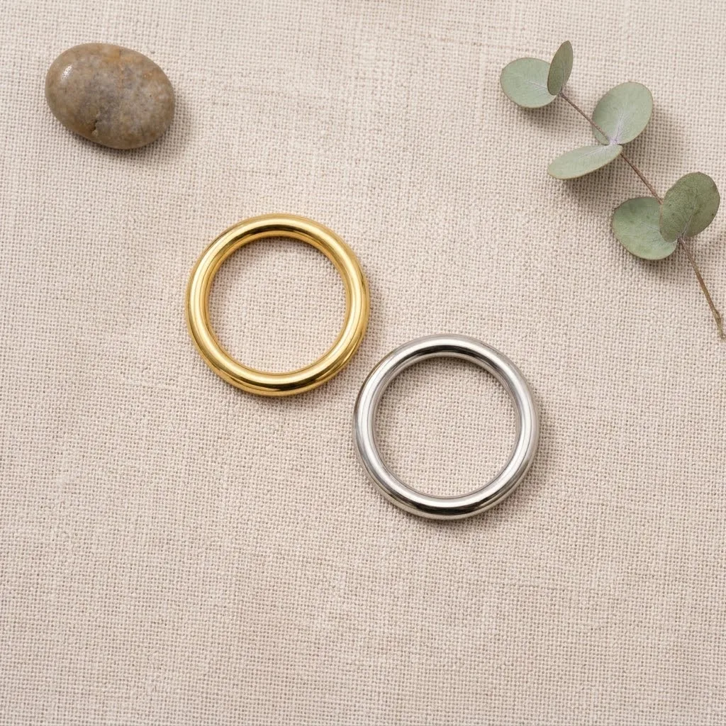 Minimalistischer 3mm Glatter Stapelring 18K Vergoldeter Edelstahl Hochglanzpolierter Bandring für Frauen und Mädchen Knöchelschmuck – Detail 2