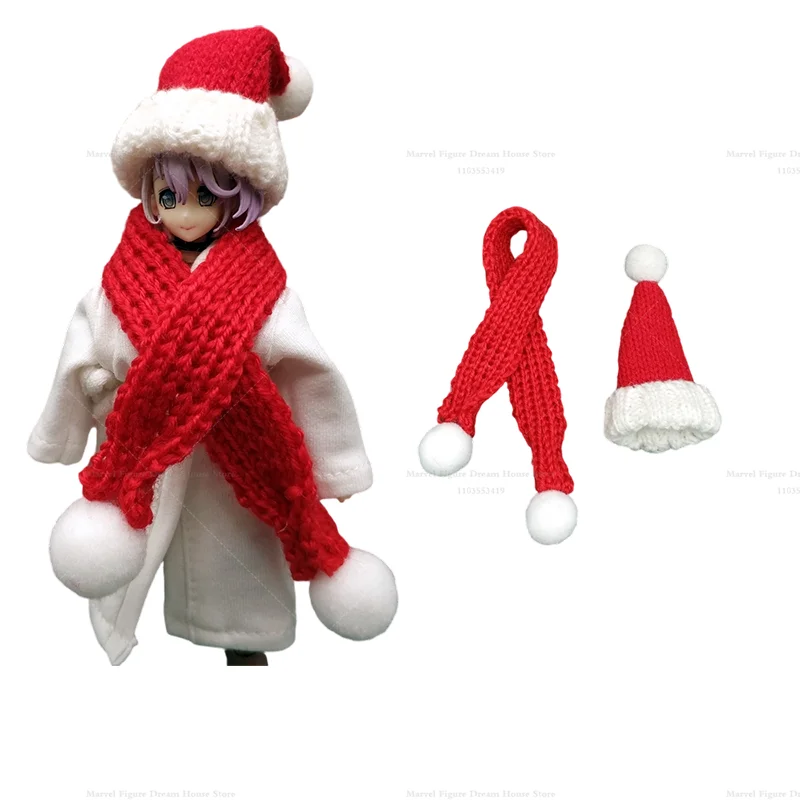 1/12 مقياس مشهد احتفالي أنثى/ذكر ملحق السنة الجديدة عيد الميلاد قبعة حمراء وشاح ل فيجما shf 6 بوصة 7 بوصة الجندي عمل الشكل #6