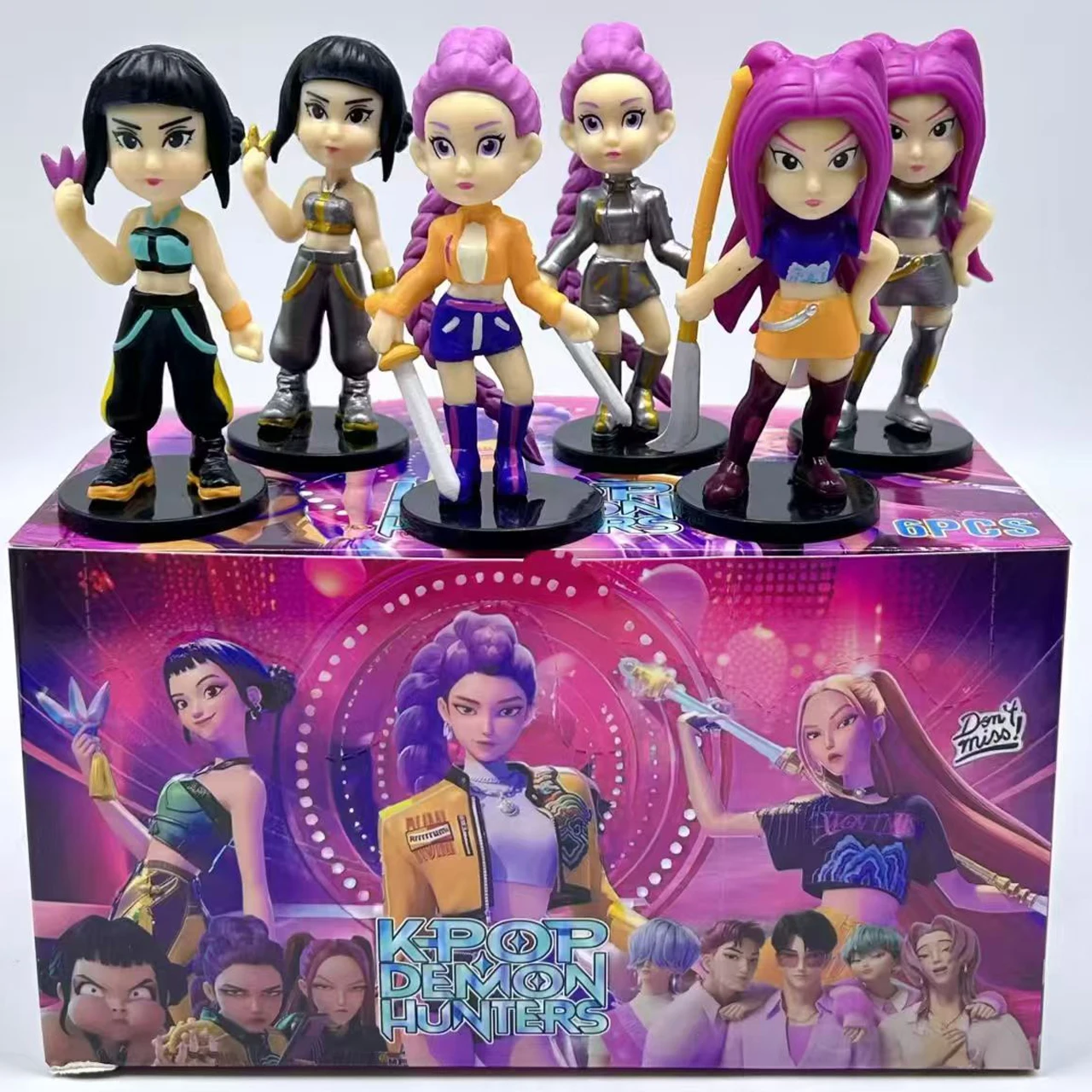 6 teile/satz-Q version-KPop Dämon Hunters Superstar Rumi Mira Zoe Acryl PVC Action Figure Spielzeug Anime Figur puppe Für Fans Geschenk