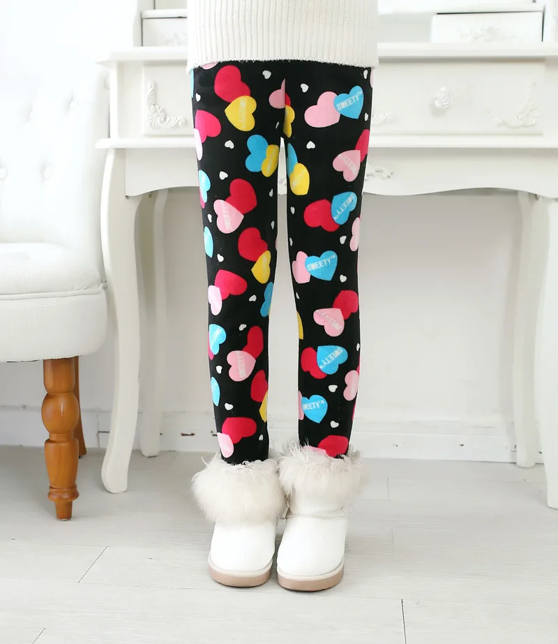 

New Girls Pants Autumn Winter Children Trousers Warm Leggings Thicken Velvet Star Print Kids Pants Baby Girl Leggings