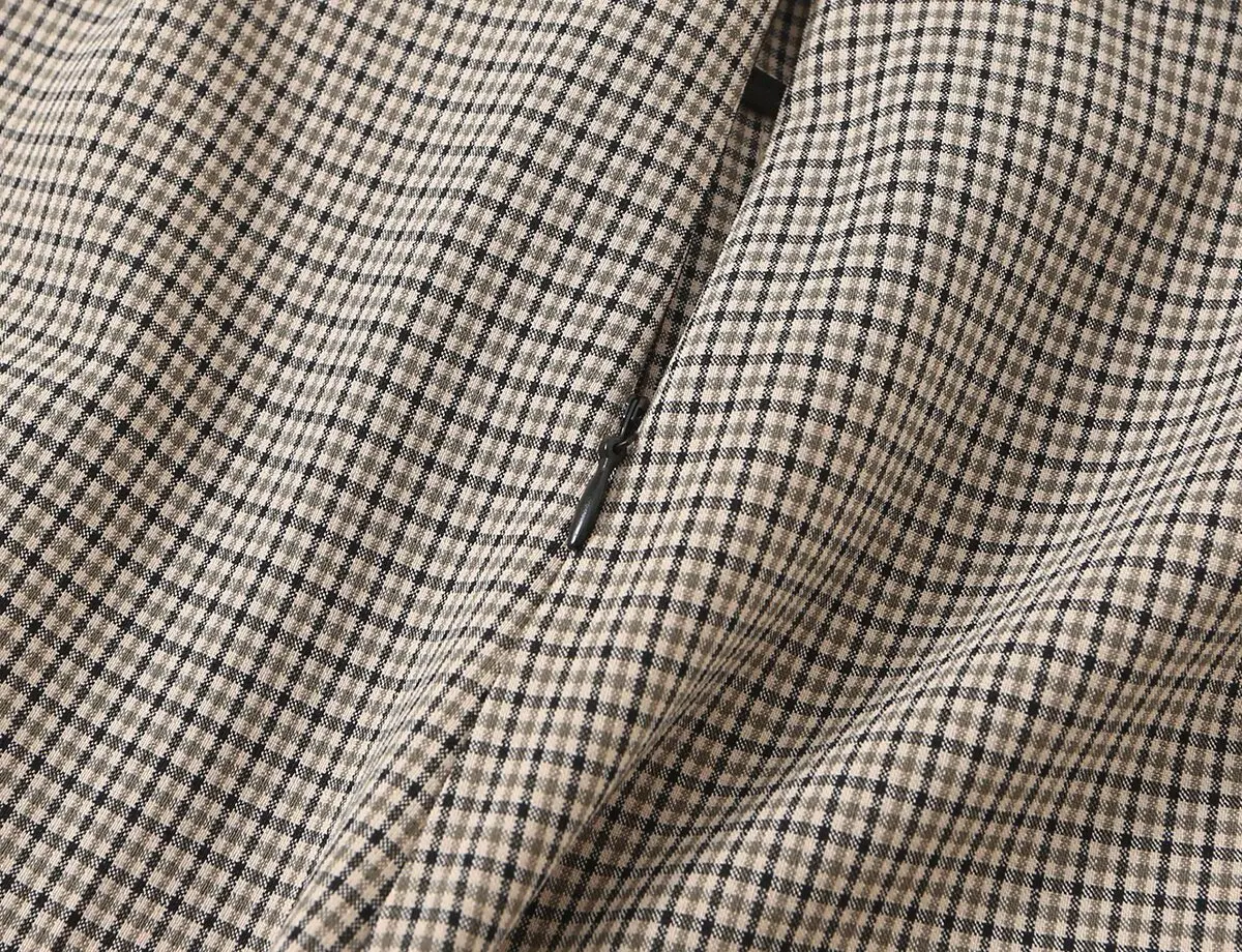 KONDALA Mode 2026 Damen Karierter Khaki-Herbstanzug O-Ausschnitt Zweireihige Weste + Gürtel Lange Hose Vintage Büro-Dame Schicke Sets – Detail 22