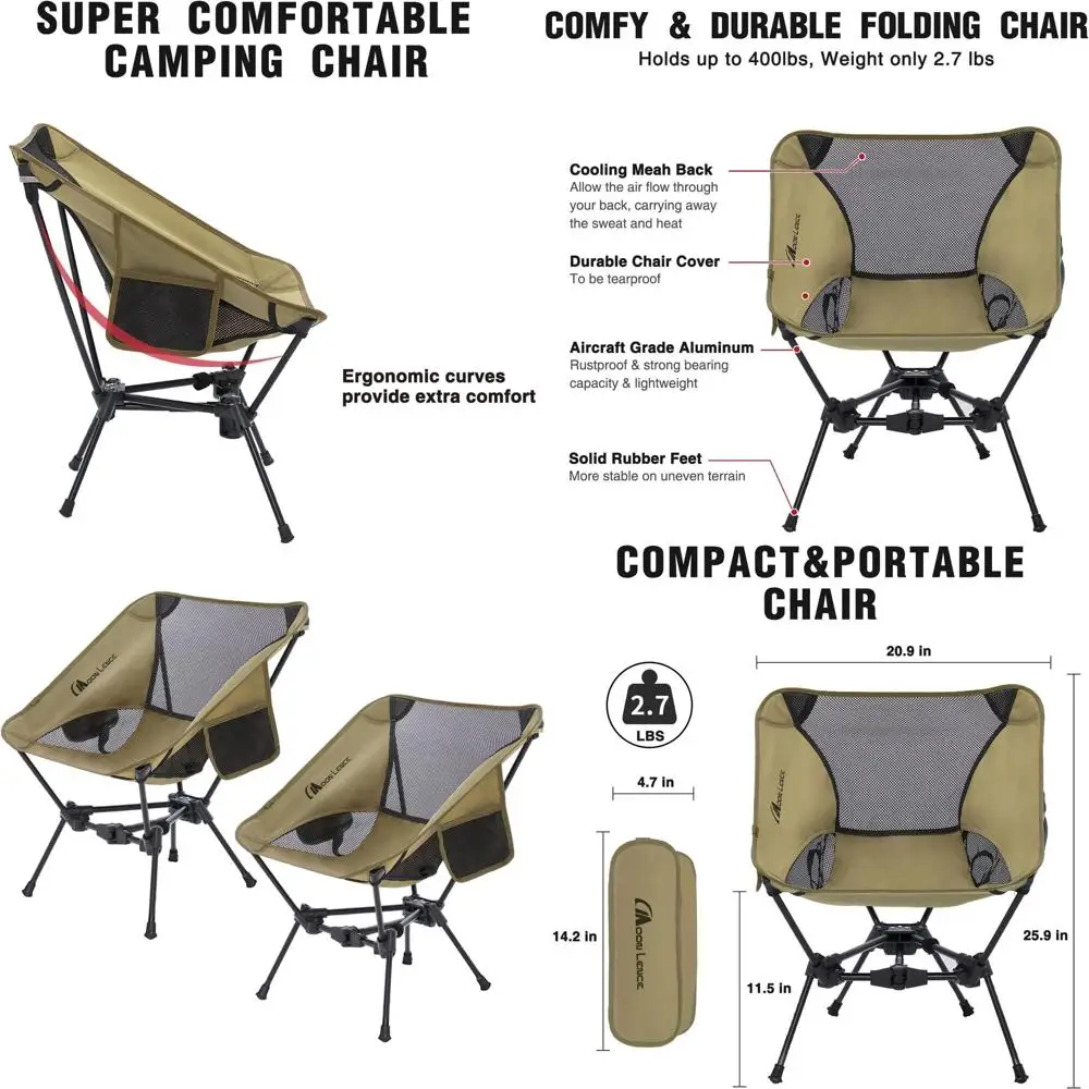 

Portable Camping Chair Backpacking Chair - The 4th Generation Ultralight Folding Chair - Compact, Lightweight Foldable Chairs fo