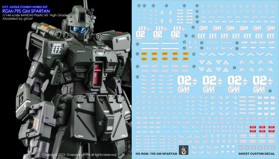 FL Custom Water Decal For HGUC 1/144 RGM-79S GM Spartan UC 0079 OYW MSV