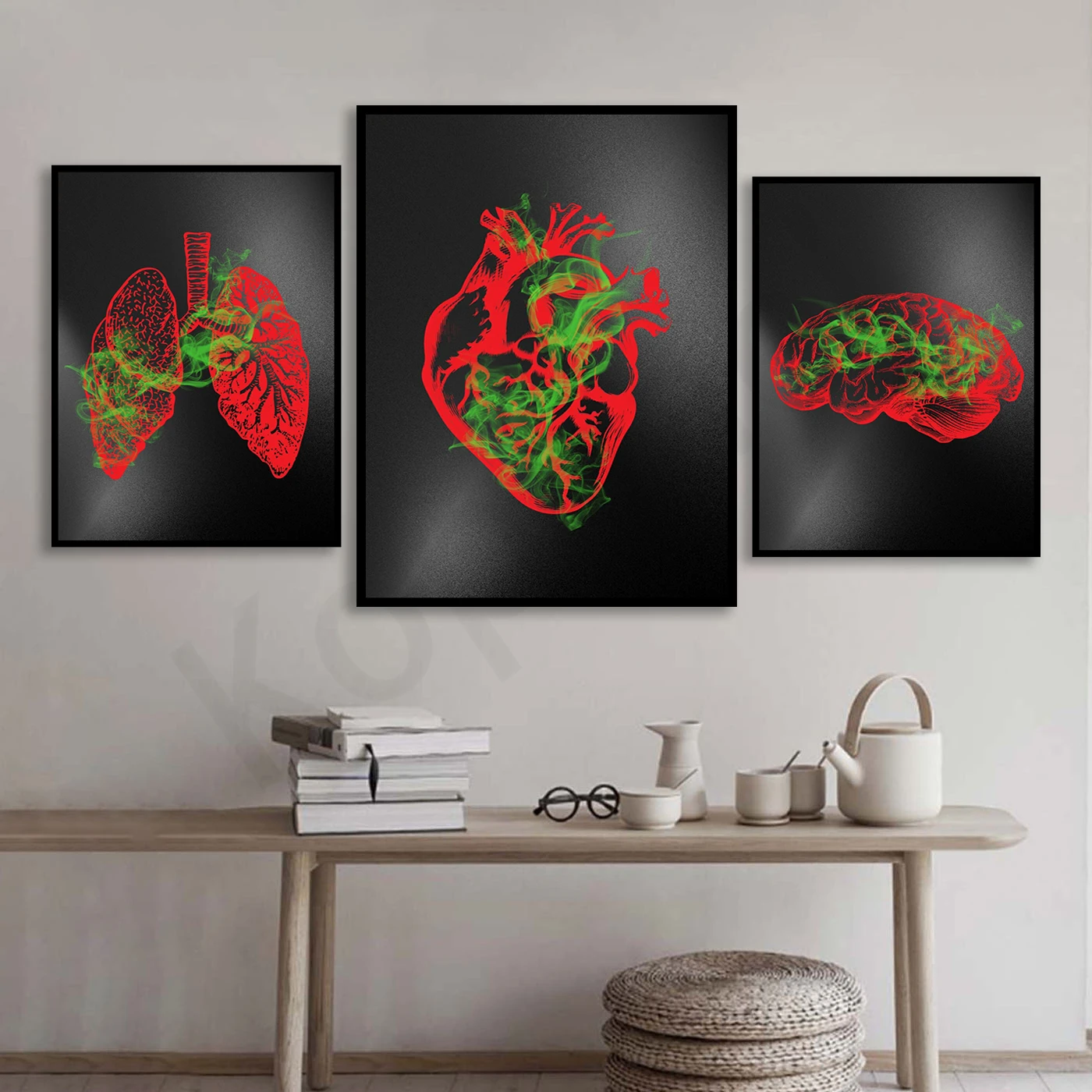 Medical Students, Heart, Lungs And Brain, Medical Print, Doctor Office Decor, Human Organs, Anatomy Poster,
