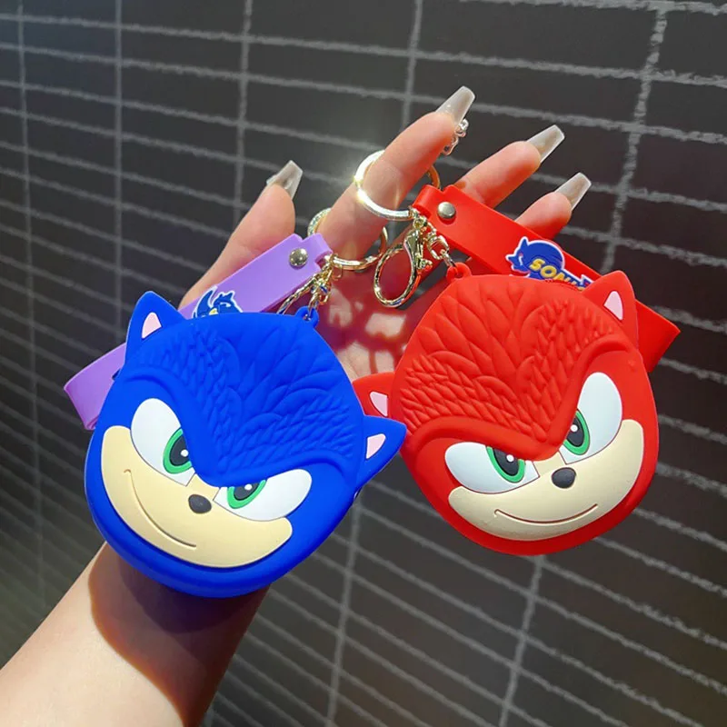 4 Style Sonic The Hedgehog Key Chain Exquisite Coin Purse Game Anime Figure Sonic Image Kid Christmas Festival Gifts Wholesales