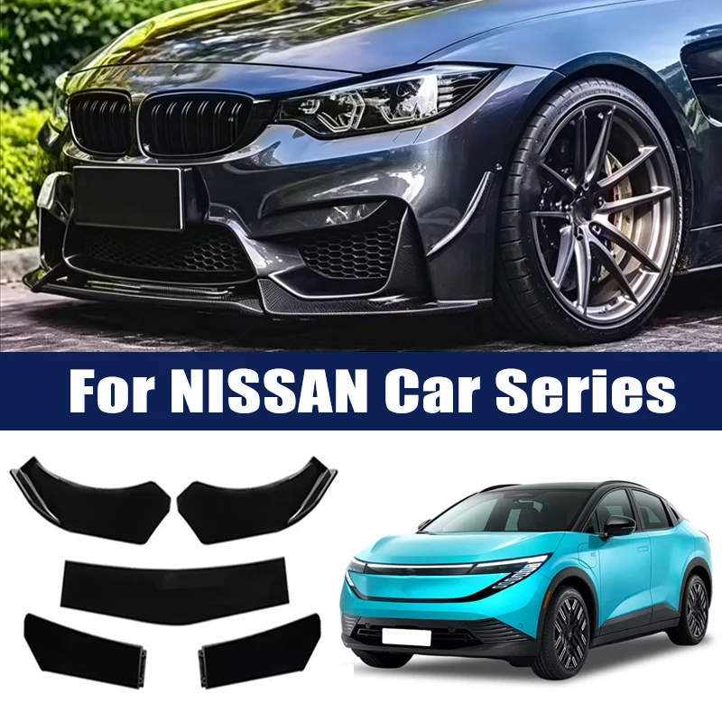 5Pcs ABS Front Bumper Lip Body Kit Spoiler Splitter Canard Trim Exterior Accessories For Nissan Altima Sentra Rogue Pathfinder