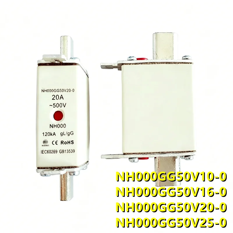 NH000GG50V10-0 NH000GG50V16-0 NH000GG50V20-0 NH000GG50V25-0 (1piece) 10A/16A/20A/25A Semiconductor Fuse, In Stock