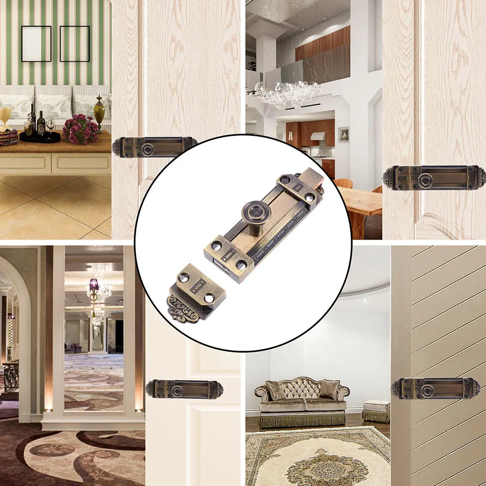 

Durable Zinc Alloy Door Bolt Latch Smooth Surface Polished Finish Easy Slide Home Security Sliding Lock Level Bolt