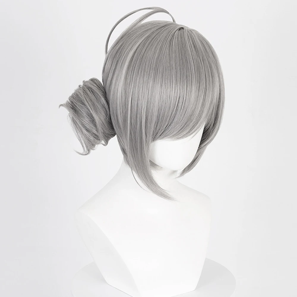 RANYU Reverse:1999 Vertin Wig Synthetic Short Straight Gray Game Cosplay Heat Resistant Wig for Daily Party