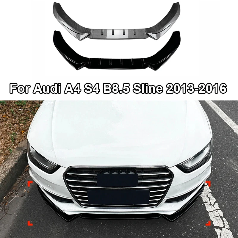 

For Audi A4 S4 B8.5 Sline 2013-2016 Car Front Bumper Spoiler Splitter Lip Lower Blade Trim guard Protector Canard Deflector
