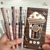 6pcs Large-Capacity Gel Pen Set, 0.5mm Quick-Drying Black Ink Pen Fine Point Pen, Liquid Roller Ball Pen, Student Writing Diary