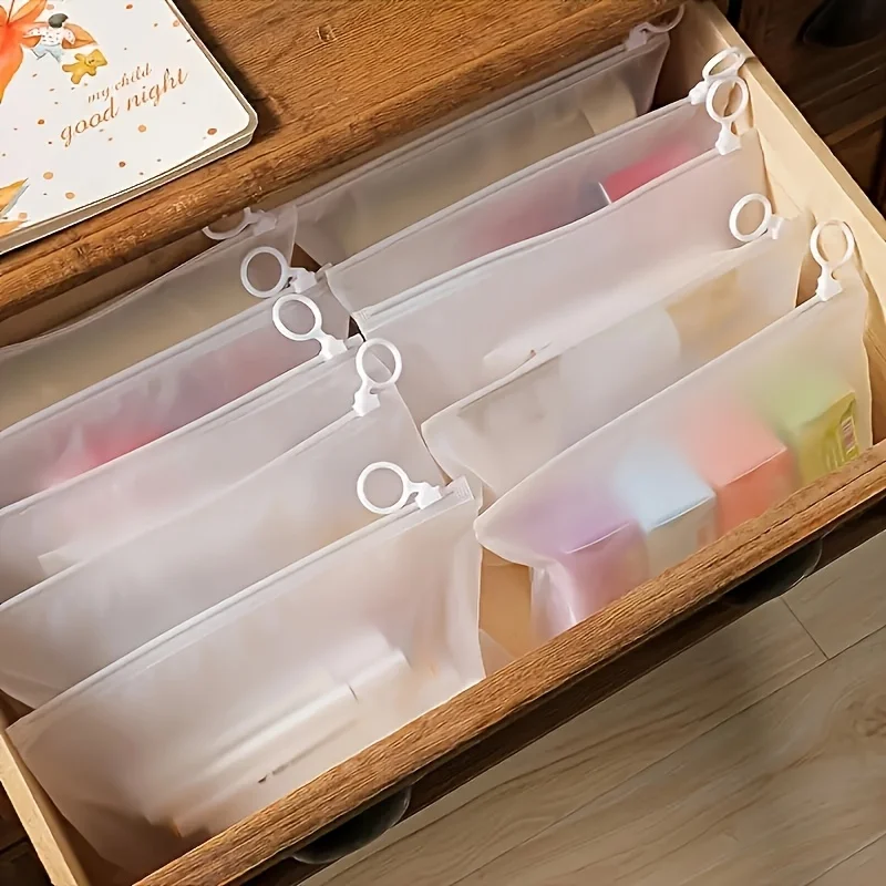 10 Stück robuste, durchsichtige Reißverschlusstaschen, lichtbeständige, transparente PVC-Aufbewahrungstaschen mit Reißverschluss und Griffen für Reisen, Büro