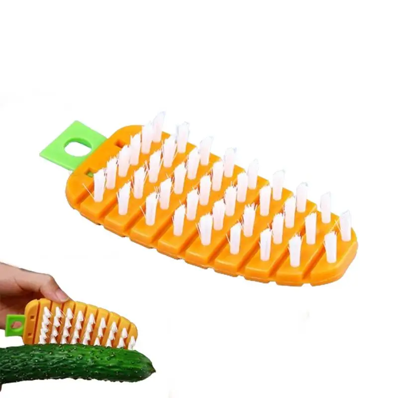 Bendable Fruit Brush Carrot Shape Multiple Segments Bendable Fruit And Vegetable Brushes Veggie Brush Fruit Scrubber For Food