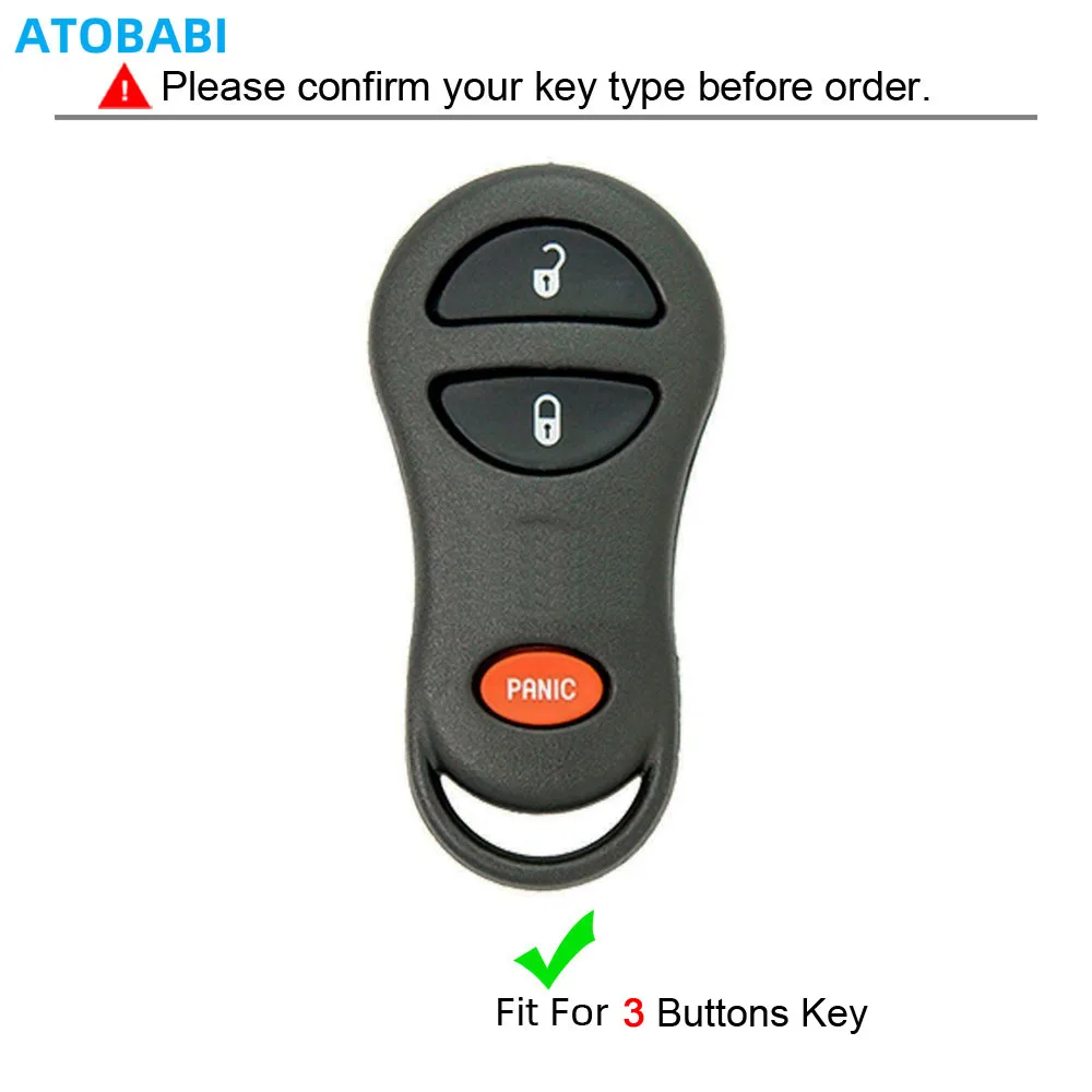Leather Car Key Case For Jeep Cherokee Dodge Ram Neon Stratus Chrysler Cruiser 3 Buttons Smart Remote Control Protector Cover