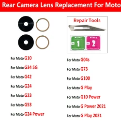 NEW Back Rear Camera Glass Lens Cover With Glue Adhesive For Moto G Play G Power 2021 G10 G100 G34 5G G04S G42 G24 G23 G53 G73