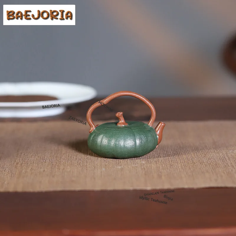 BAEJORIA 100ml Exquisite Yixing Purple Clay Teapots Handmade Pumpkin Pot Raw Ore Section Mud Starch Kettle Zisha Tea Set Cha