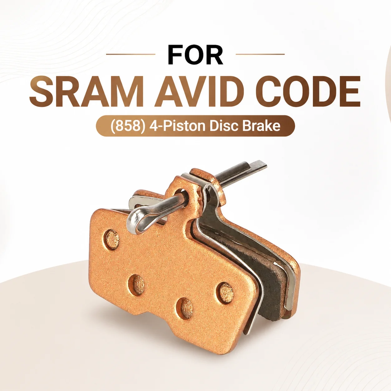 Sintered Brake Pads for SRAM Avid Code (858) 4-Piston Disc Brake Bronze Metallic Heat-Shedding Replacement Set