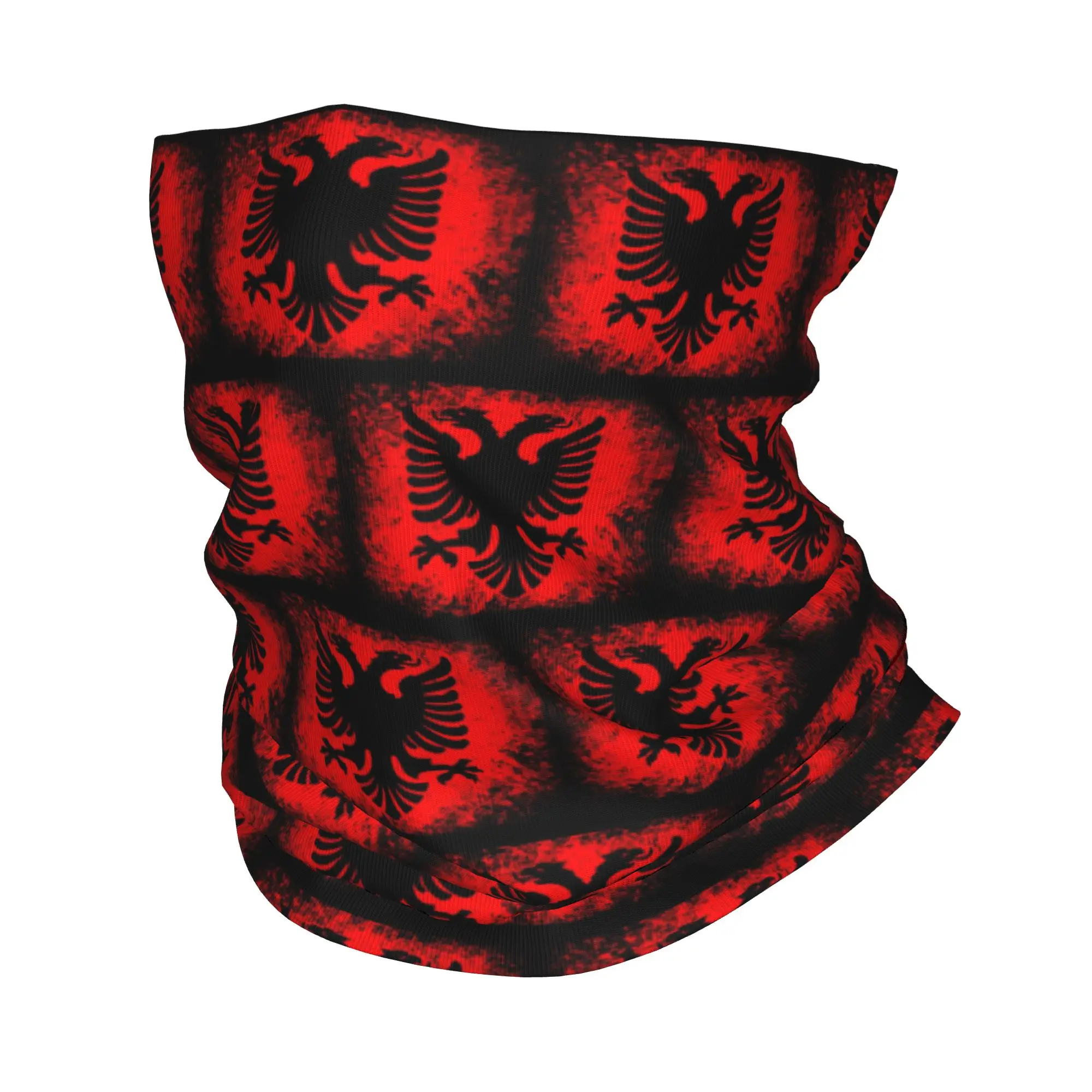 

Retro Albania Flag Albanian Eagle Bandana Neck Gaiter Printed Magic Scarf Warm Cycling Scarf Hiking Fishing For Men Women Adult