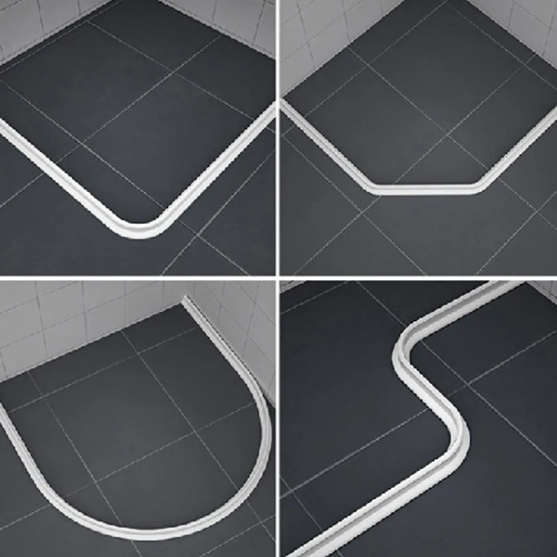 Silicone Bathroom Water Stopper Blocker Shower Retaining Strip Water Partition Dry And Wet Separation Flood Barrier Rubber Dam