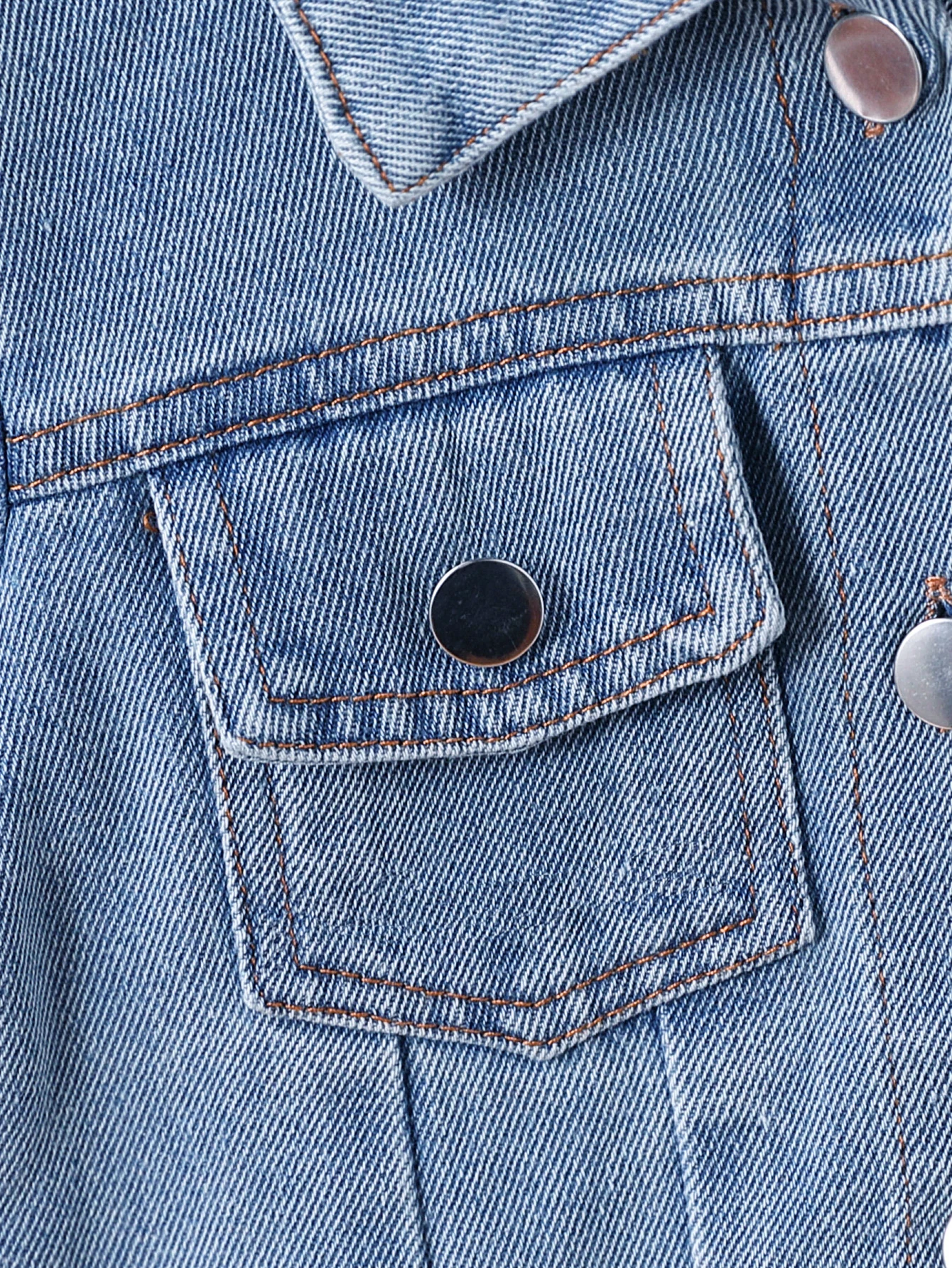 سترة للأطفال بياقة من الدنيم بتصميم كاجوال مع تفاصيل زر واحد، ملابس أساسية يومية، تصميم بسيط من قماش الدنيم #3