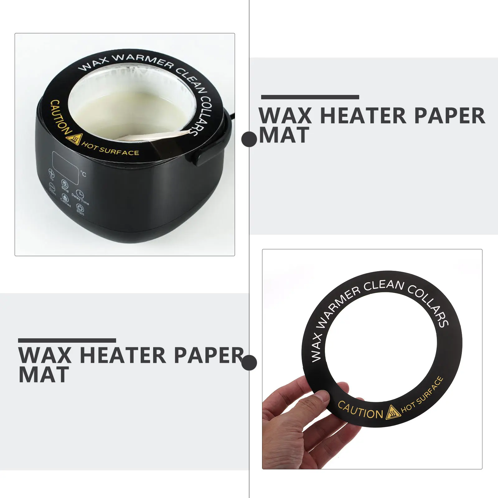 50 قطعة حلقة مضادة للبقع لآلة إزالة الشعر، حصيرة بديلة متينة لتدفئة الشمع، ملحقات سخان الشمع باللون الأسود #2