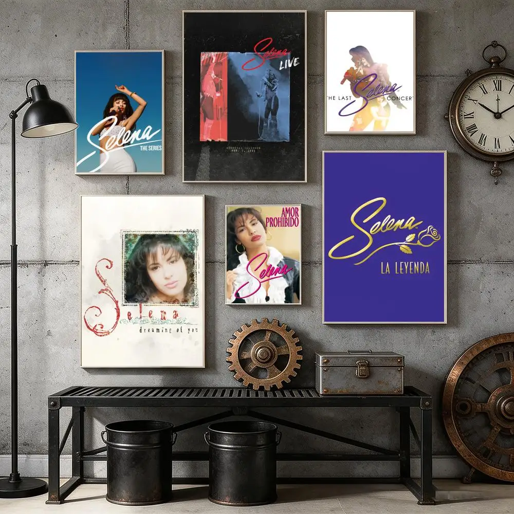 S-Selena Quintanilla Singer Poster HD Self Adhesive Wall Mural Stickers Decals for Bedroom Living Room Home Decor Gift