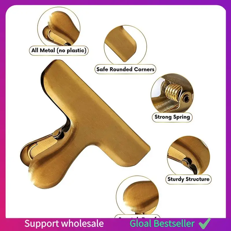 

A38M Chip Bag Clips, Stainless Steel 3 Inch Heavy Duty Bag Clips For Kitchen &Office