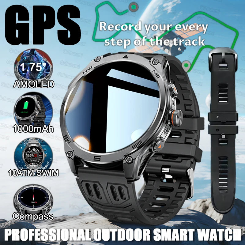 

T-REX3 GPS Smart Watch 1000Mah Battery track Compass10ATM Waterproof Sport Flashlight Bluetooth call Swim smart watches For Man
