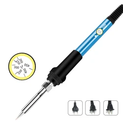 Multi-kit Adjustable Temperature Electric Soldering Iron 220V / 110V 60W Electric Soldering Iron Set Welding Solder Repair Tool