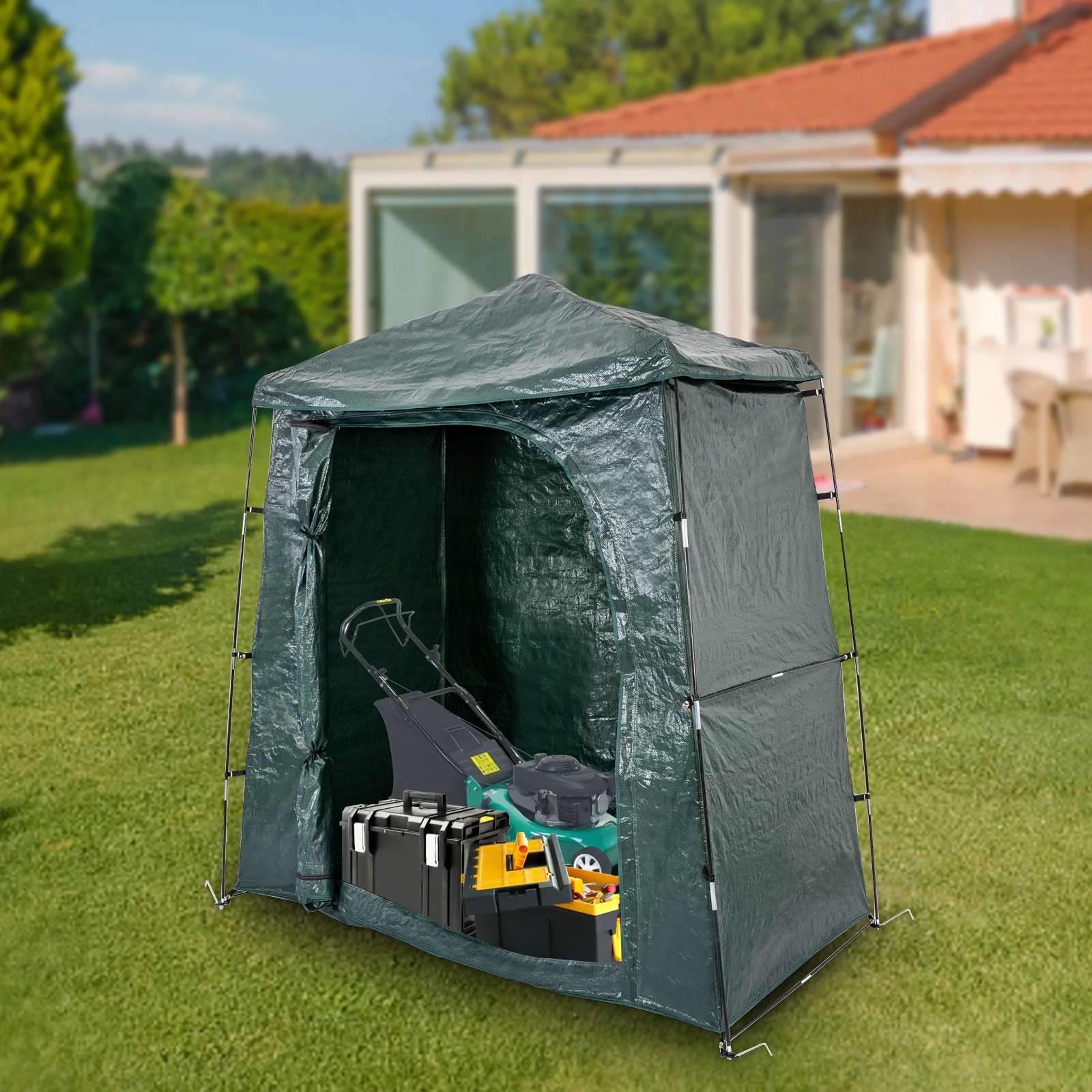 Storage Tent Bike Storage shed Waterproof Garden Backyard Storage Buildings Sheds Heavy Duty Space Saving All Season Reusable