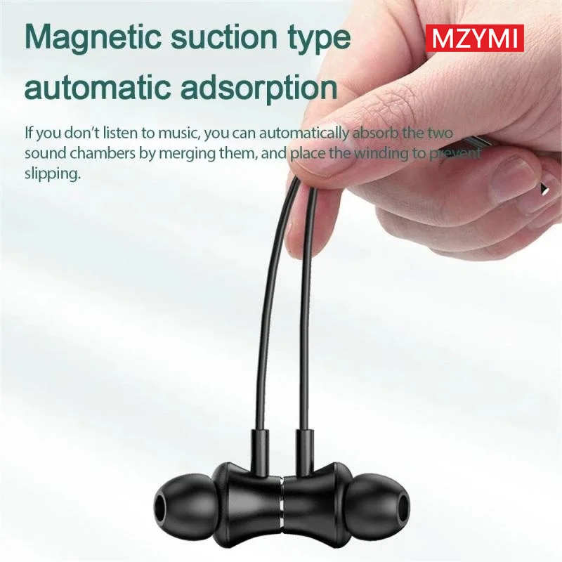 MZYMI 200 Hour Play Neckband Bluetooth5.1 Earphone I35 Wireless Earbuds Stereo Waterproof Headphones with Microphone