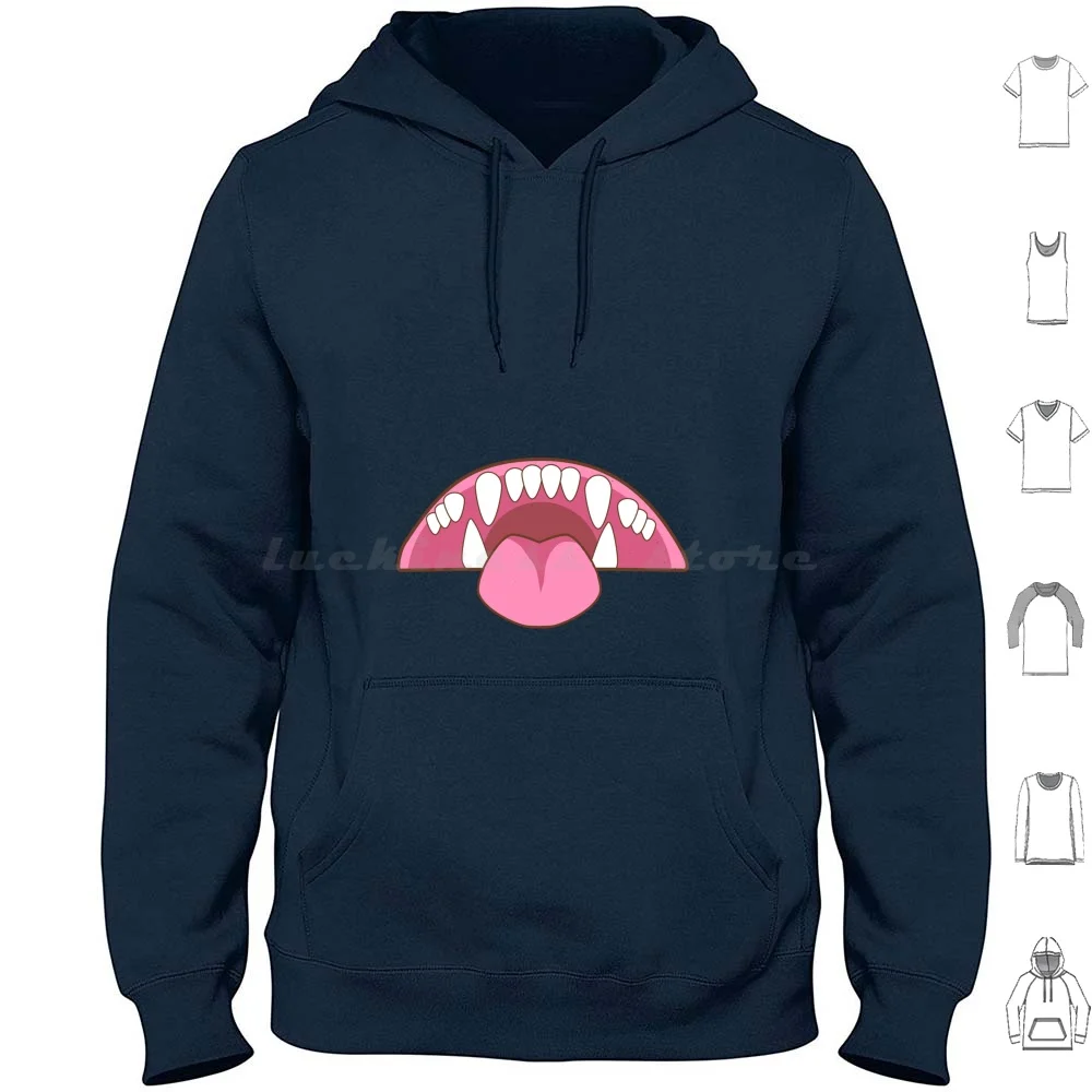 Nom Belly ~ Natural Hoodies Long Sleeve Teeth Toothy Monster Shark Nom Nomnom Belly Mouth