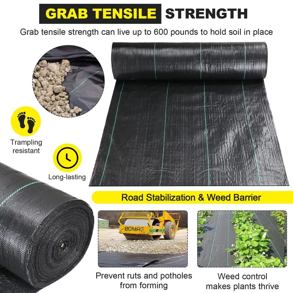 Commercial Grade Road Fabric 6.5x330 ft Landscape Weed Barrier Fabric 3.5OZ French Drain Material