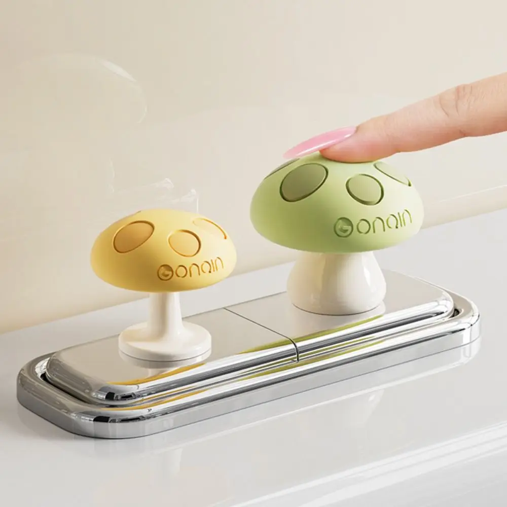 

New Mushroom Shaped Toilet Press Button Adhesive Creative Water Tank Push Switch Multifunctional Nail Protector Toilet Presser