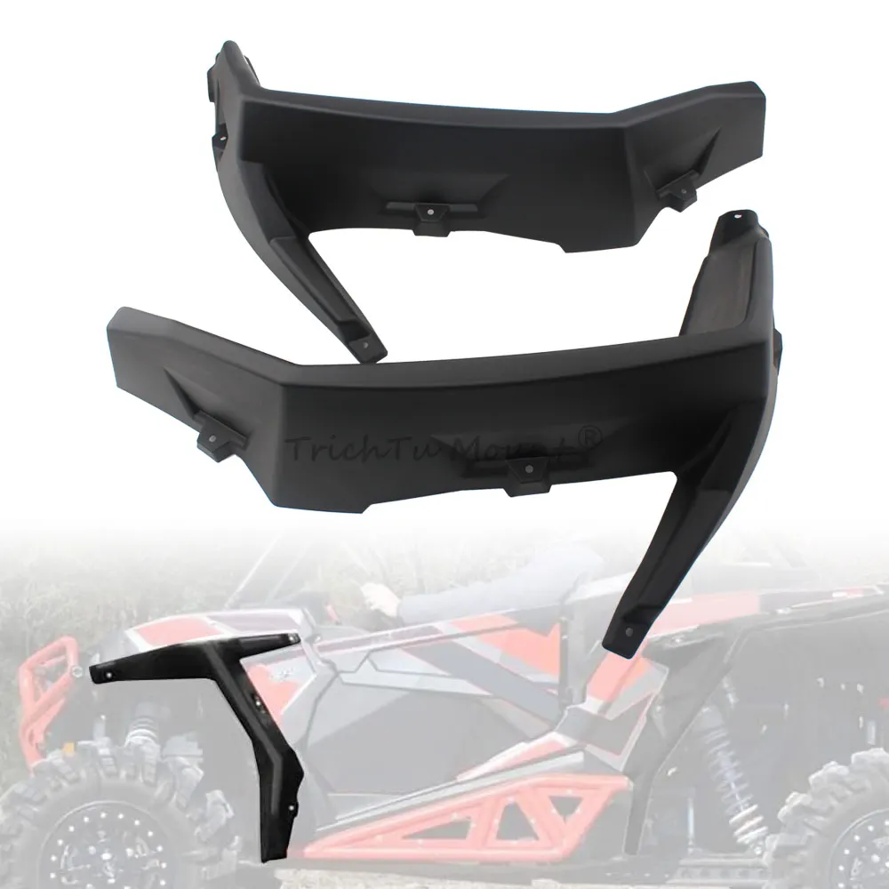 1Pair Fender Flares Front Fender Flares Compatible With Polaris Rzr 2014-2024 High-Quality Abs Plastic Black Front Fender Flares