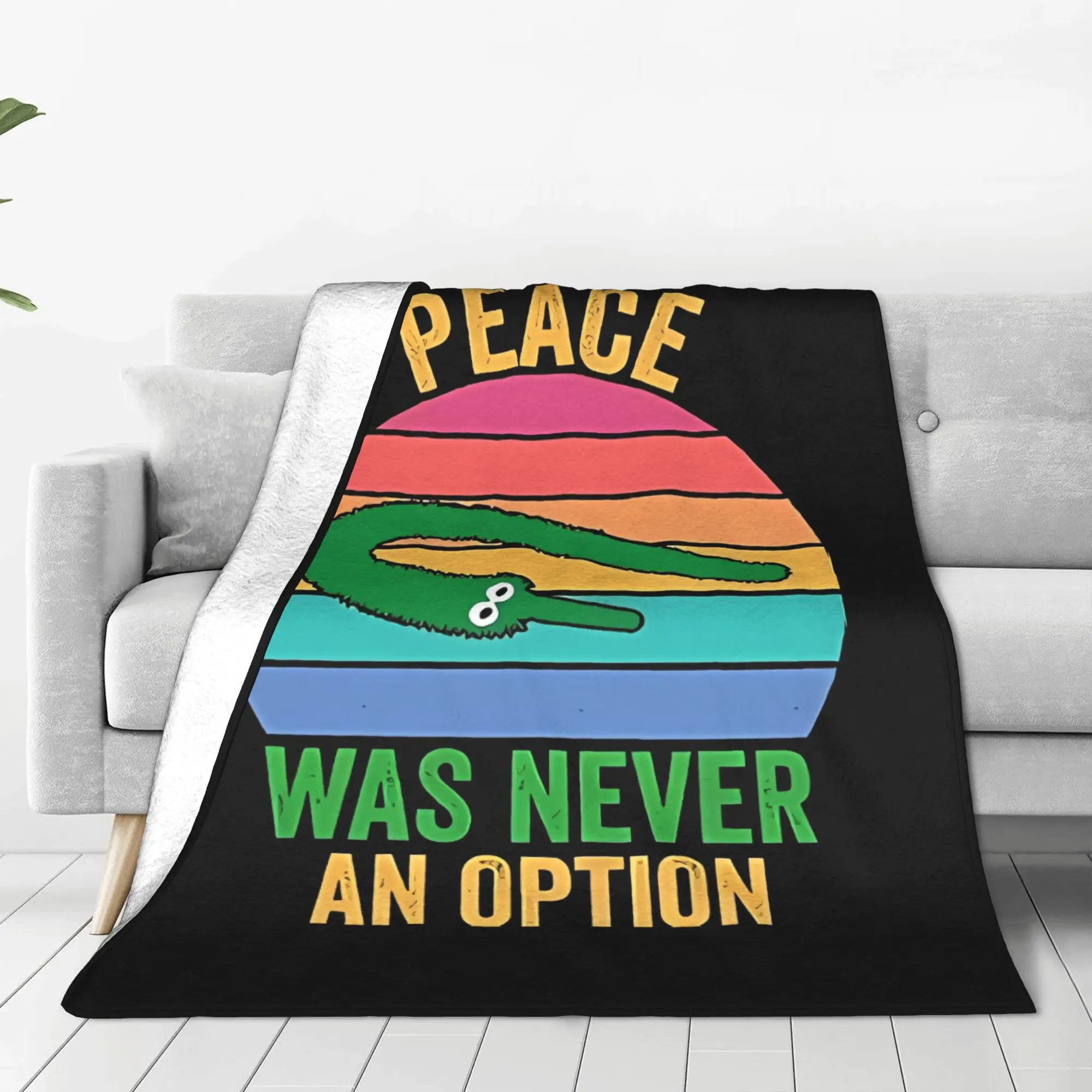 1PC Home Cutecore Peace Was Never An Option Worm On A String Blanket Super Cosy Plush Home Living Room Sofa Halloween